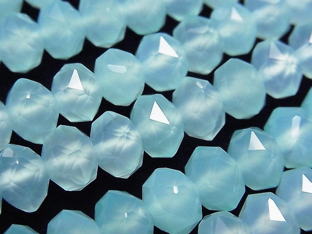 Chalcedony, Roundel, Star Gemstone Beads