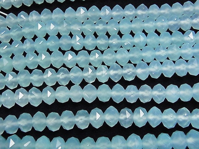 [Video] Sea Blue Chalcedony AAA Star Faceted Button Rondelle 10 x 10 x 7 mm 1/4 or 1strand beads (aprx.15 inch / 38 cm)