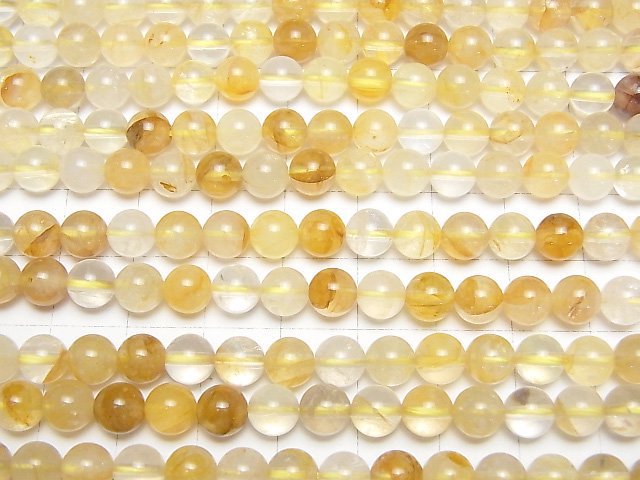 [Video] Yellow Hematite Quartz Round 6mm 1strand beads (aprx.15inch / 38cm)