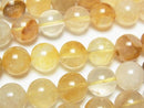 [Video] Yellow Hematoid Quartz Round 10mm half or 1strand beads (aprx.15inch/36cm)
