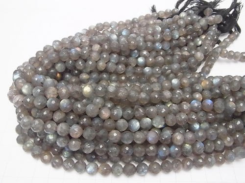 [Video] High Quality Labradorite AAA-AAA- Faceted Round 5-8mm  1/4 or 1strand beads (aprx.14inch/34cm)