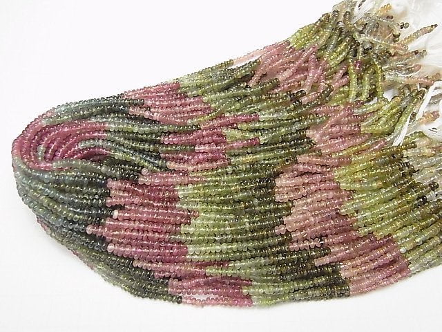 1strand $12.99! Multi Color Tourmaline AA Roundel 1strand beads (aprx.13inch / 32cm)