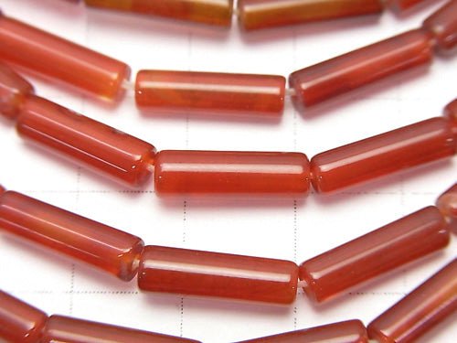 Red Agate Tube 13x4x4mm 1strand beads (aprx.15inch/36cm)