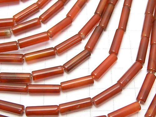 Red Agate Tube 13x4x4mm 1strand beads (aprx.15inch/36cm)