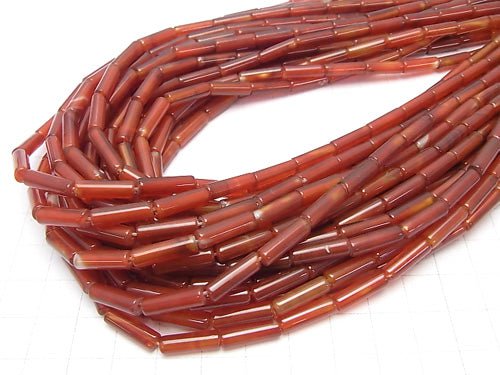 Red Agate Tube 13x4x4mm 1strand beads (aprx.15inch/36cm)