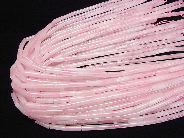 [Video] Rose Quartz AA+ Tube 13x4x4mm 1strand (aprx.15inch/36cm)