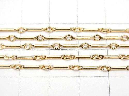 14KGF Straight Bar Chain 8x2.3mm 10cm