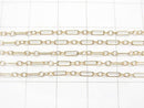 14KGF Figaro (long and short) chain 4.5x1.5mm 10cm