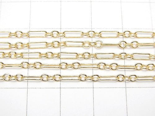 14KGF Figaro (Long and Short) Chain 6.5x2mm 10cm $3.79!