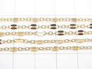 14KGF Long and Short Chain (Flat) 5.0x2.2mm 10cm
