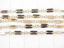 14KGF Long and Short Chain (Flat) 5.4x2.3mm 10cm