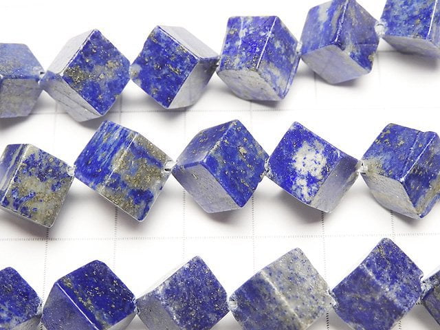 [Video] Lapislazuli AA+ Dice 14 x 14 x 14mm 1 strand beads (aprx.15 inch / 36 cm)