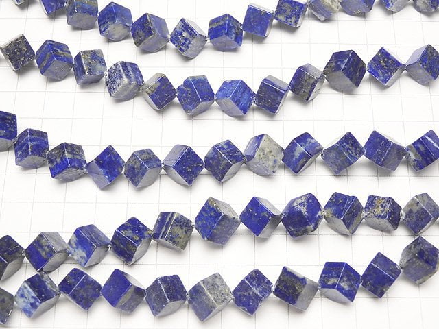 [Video] Lapislazuli AA+ Dice 14 x 14 x 14mm 1 strand beads (aprx.15 inch / 36 cm)