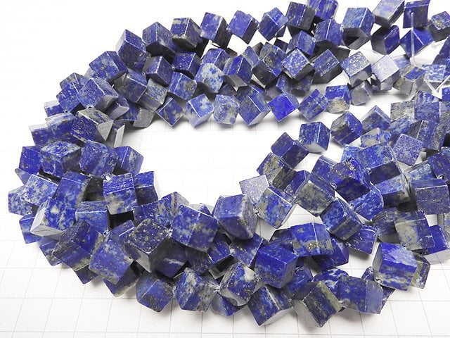 [Video] Lapislazuli AA+ Dice 14 x 14 x 14mm 1 strand beads (aprx.15 inch / 36 cm)