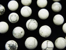 Howlite Magnesite  Half Drilled Hole Round 6mm 10pcs