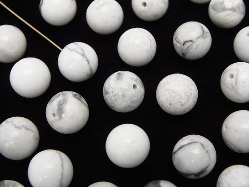 Howlite Magnesite  Half Drilled Hole Round 10mm 10pcs $3.79