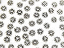 Silver925 Rondelle Daisy 5x5x1.3mm Oxidized Finish 10pcs