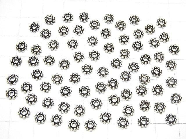 Silver 925 Rondelle Daisy 5x5x1.3mm Oxidized Finish 10pcs