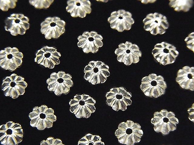 Silver 925 Bead Caps 5x5x2mm No Coating 10pcs