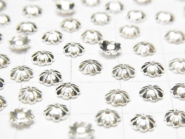 Silver 925 Bead Caps 5x5x2mm No Coating 10pcs