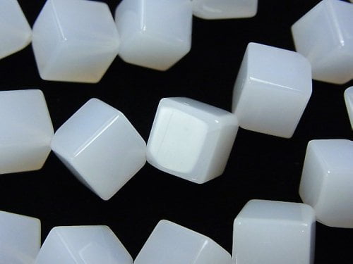 Chalcedony, Cube Gemstone Beads