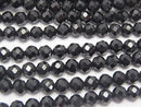 High Quality Black Spinel AAA Faceted Round 5mm 1strand beads (aprx.15inch / 37cm)