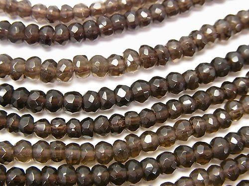 Roundel, Smoky Quartz Gemstone Beads