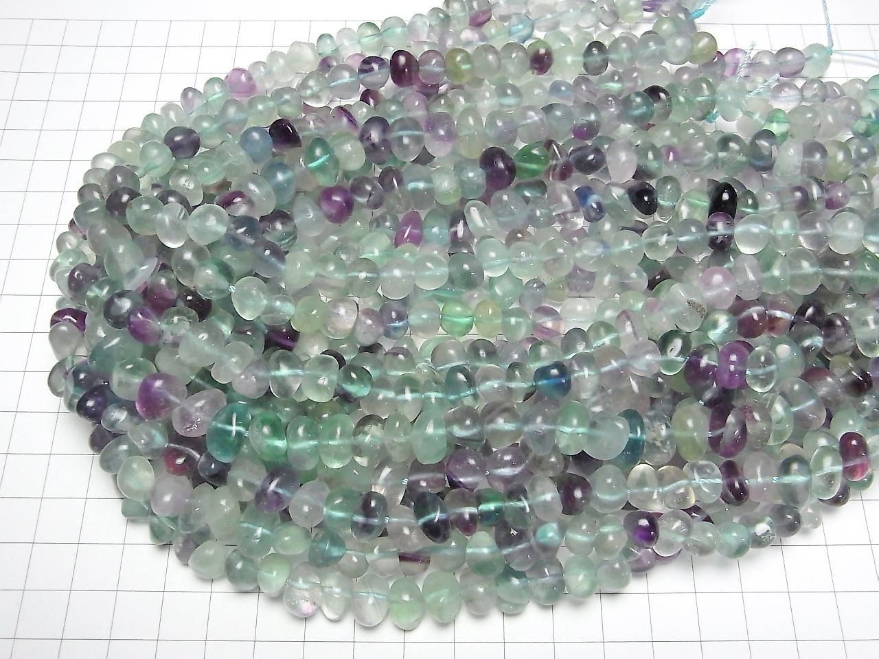Multicolor Fluorite AA+ Nugget 1-strand beads (approx. 15 inches/38 cm)
