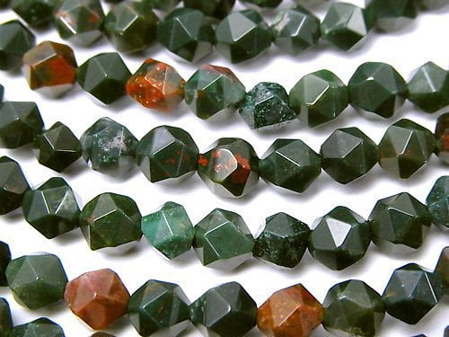 Bloodstone, Faceted Round Gemstone Beads