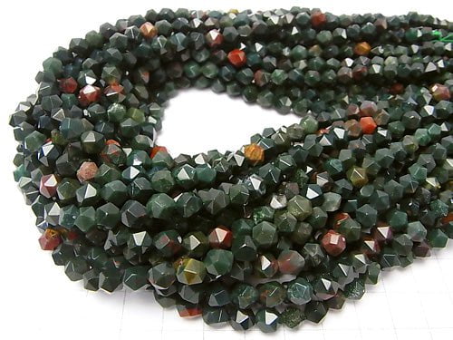 Bloodstone  20Faceted Round 6mm 1strand beads (aprx.15inch/36cm)