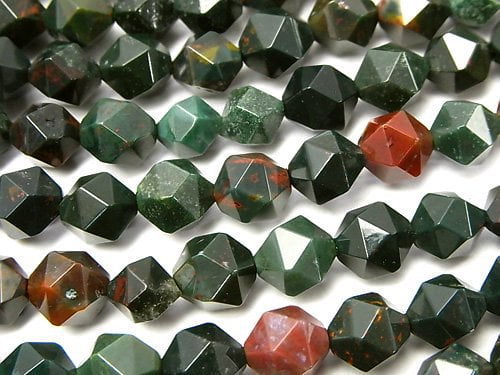 Bloodstone, Faceted Round Gemstone Beads