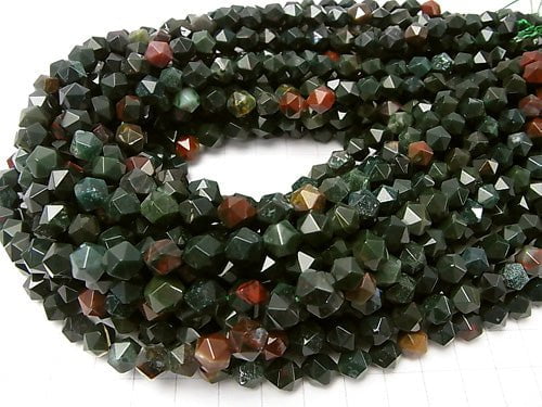 Bloodstone  20Faceted Round 8mm 1strand beads (aprx.15inch/36cm)