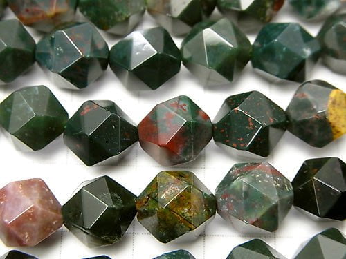 Bloodstone  20Faceted Round 10mm half or 1strand beads (aprx.15inch/36cm)