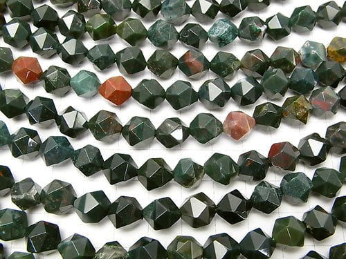 Bloodstone  20Faceted Round 10mm half or 1strand beads (aprx.15inch/36cm)