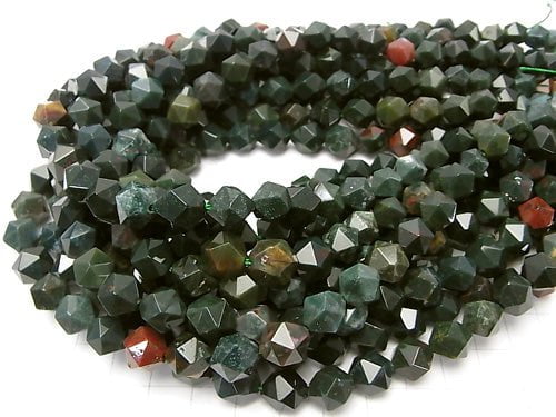 Bloodstone  20Faceted Round 10mm half or 1strand beads (aprx.15inch/36cm)