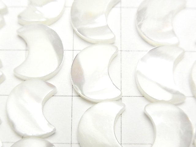 [Video]Mother of Pearl MOP White Crescent Shape 12x10x3mm 1strand beads (aprx.15inch/37cm)