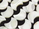 [Video] Mother of Pearl MOP White Crescent Shape 16x14mm 1strand beads (approx. 15 inches/36 cm)