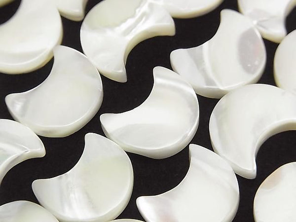 [Video] Mother of Pearl MOP White Crescent Shape 16x14mm 1strand beads (approx. 15 inches/36 cm)