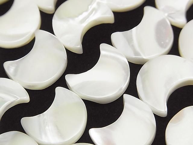 [Video] Mother of Pearl MOP White Crescent Shape 16x14mm 1strand beads (approx. 15 inches/36 cm)