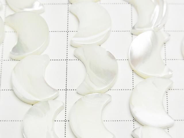 [Video] Mother of Pearl MOP White Crescent Shape 16x14mm 1strand beads (approx. 15 inches/36 cm)