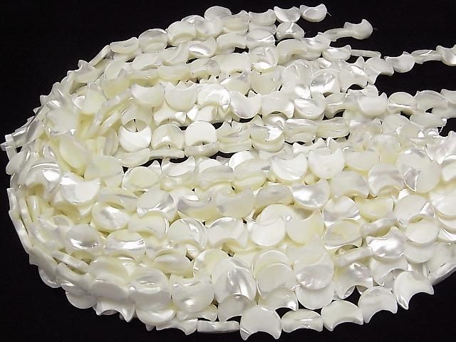 [Video] Mother of Pearl MOP White Crescent Shape 16x14mm 1strand beads (approx. 15 inches/36 cm)