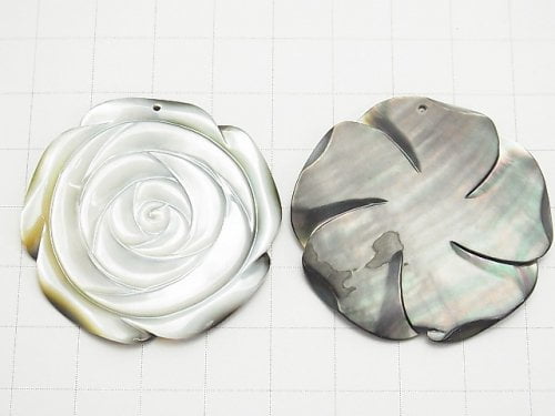 [Video] High Quality Black Shell (Black-lip Oyster) Rose 40mm 1pc