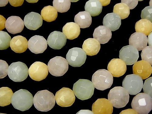 [Video] Mixed Stone  64Faceted Round 10mm half or 1strand beads (aprx.15inch/38cm)