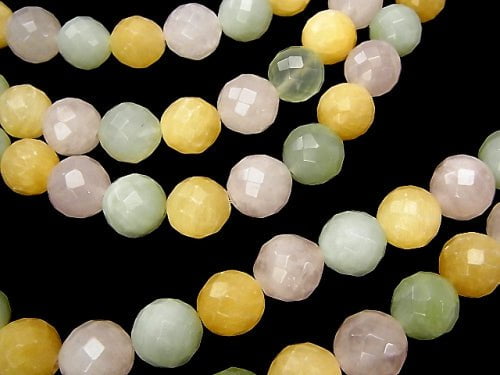 Mixed Stone  64Faceted Round 12mm half or 1strand beads (aprx.15inch/36cm)