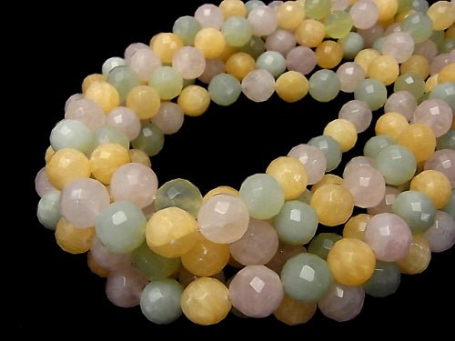 Mixed Stone  64Faceted Round 12mm half or 1strand beads (aprx.15inch/36cm)