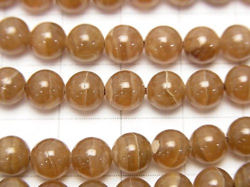 Brown color Rhodochrosite AA + Round 6 mm half or 1 strand beads (aprx.15 inch / 38 cm)