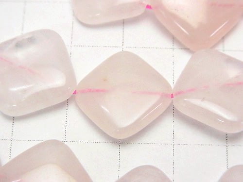 1strand $9.79! Rose Quartz AA+ Diamond 18x18x6mm 1strand beads (aprx.15inch/36cm)