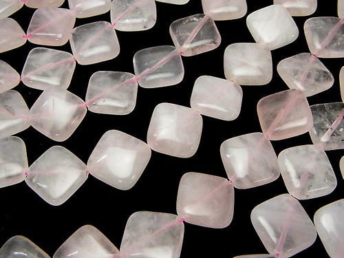 1strand $9.79! Rose Quartz AA+ Diamond 18x18x6mm 1strand beads (aprx.15inch/36cm)