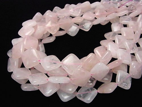 1strand $9.79! Rose Quartz AA+ Diamond 18x18x6mm 1strand beads (aprx.15inch/36cm)