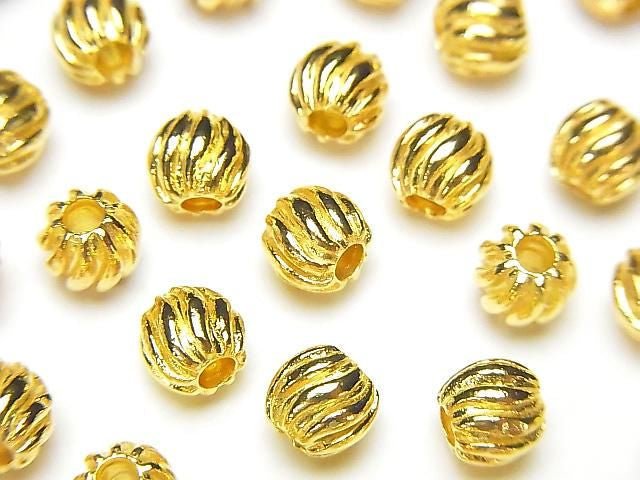 Silver925 Design Round 6mm 18KGP 2pcs